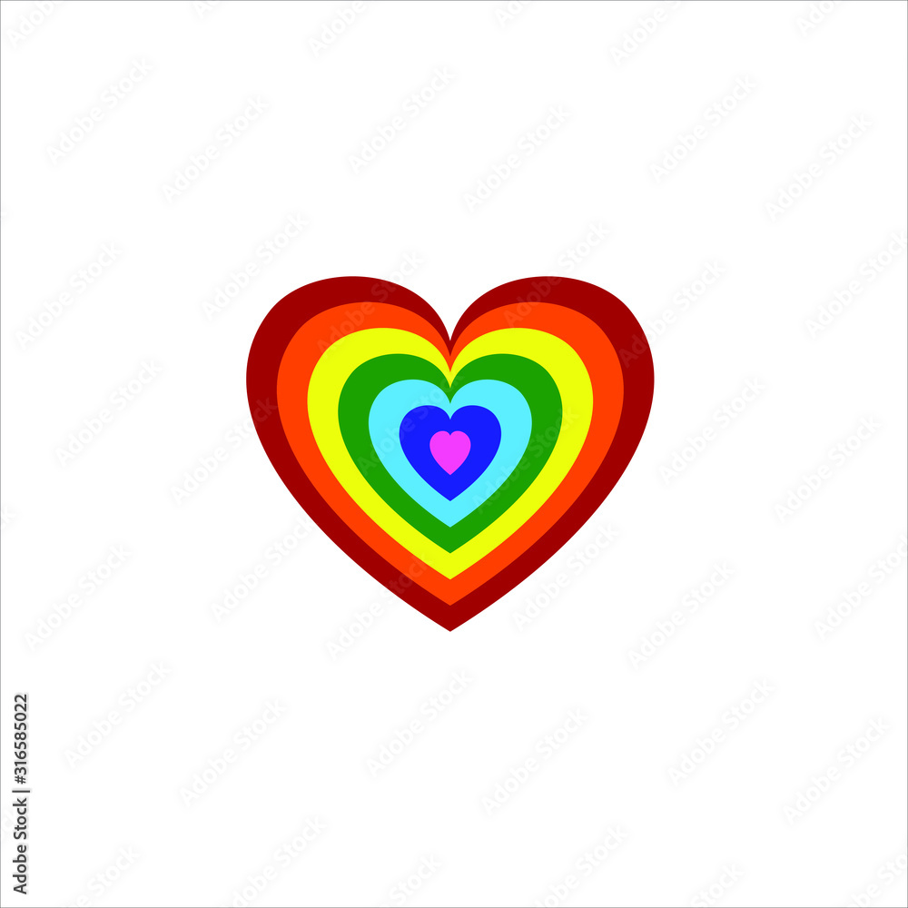 Heart logo design template. Happy valentines day vector. rainbow color graphic concept Heart logo design template. Happy valentines day vector. rainbow color graphic concept