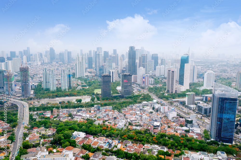Obraz premium Sudirman CBD along with famous skyscrapers