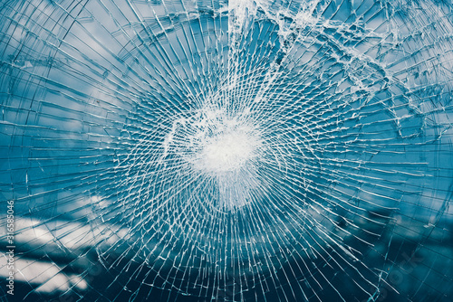 Shattered glass window