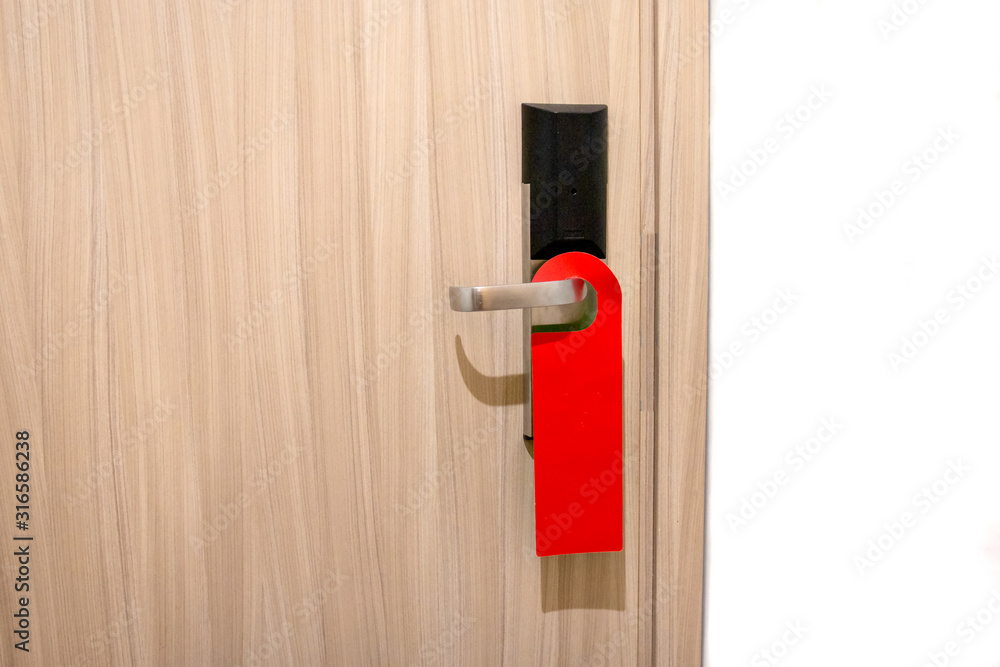modern interior wooden door with a sign please clean modern interior wooden door with a sign please clean