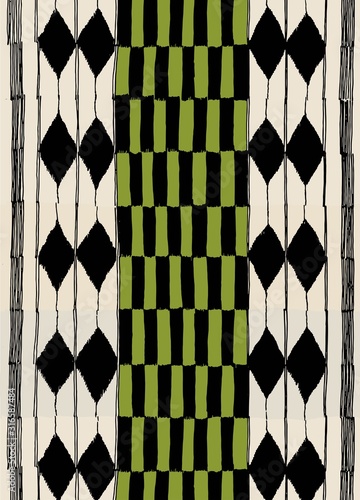 ancient tribal boho rug geometry seamless pattern vector