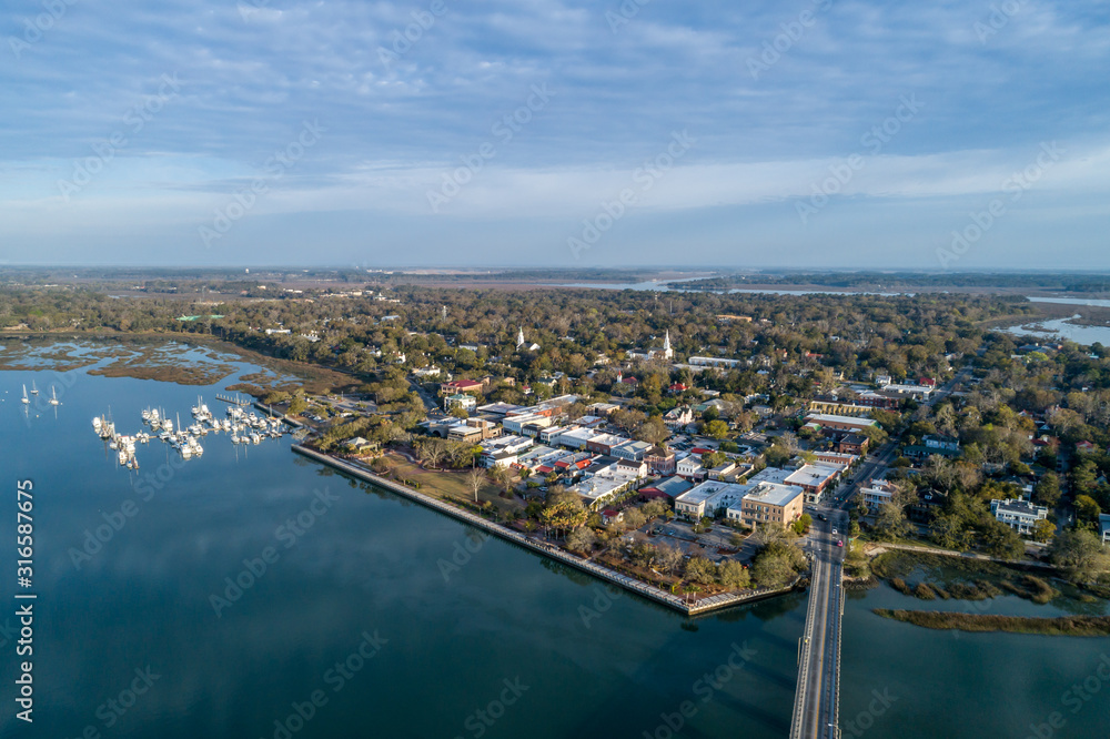 Aerial Photo of Downtown Beaufort, South Carolina
