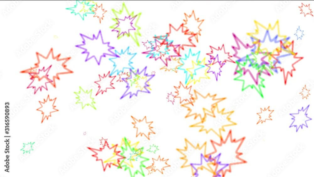The falling colorful spots on white background The falling colorful spots on white background