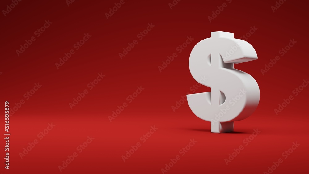White 3d dollar sign isolated on red background perfect for presentations White 3d dollar sign isolated on red background perfect for presentations