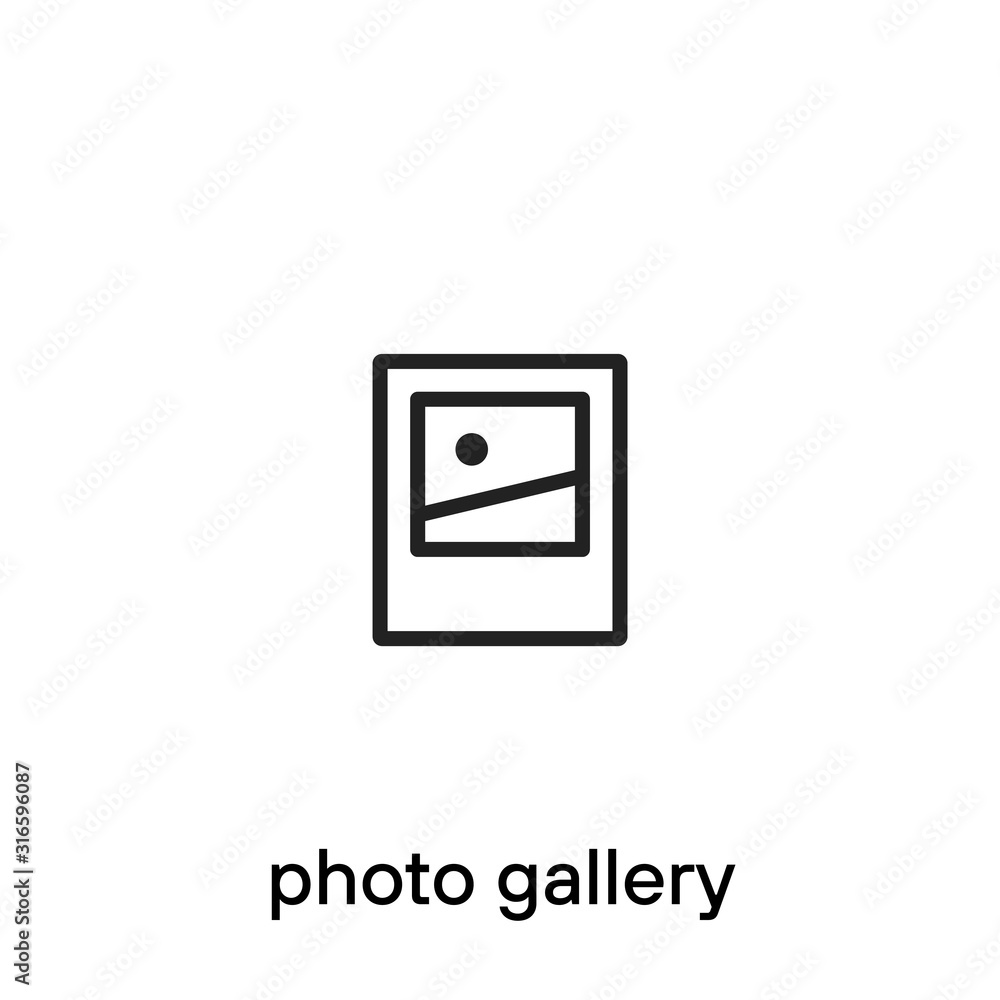 Photo gallery line icon - Vector Photo gallery line icon - Vector