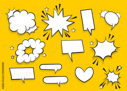 Speech bubble for comic text isolated background