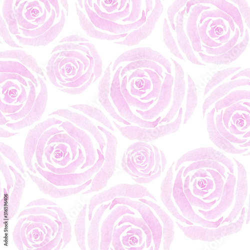 Pink rose background. Abstract watercolor floral backdrop. Hand painted design with pastel colors.