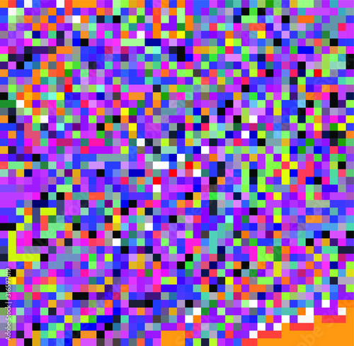 Abstract webpunk and vaporwave style background with pixelated glitched screen. Generative computer art.
