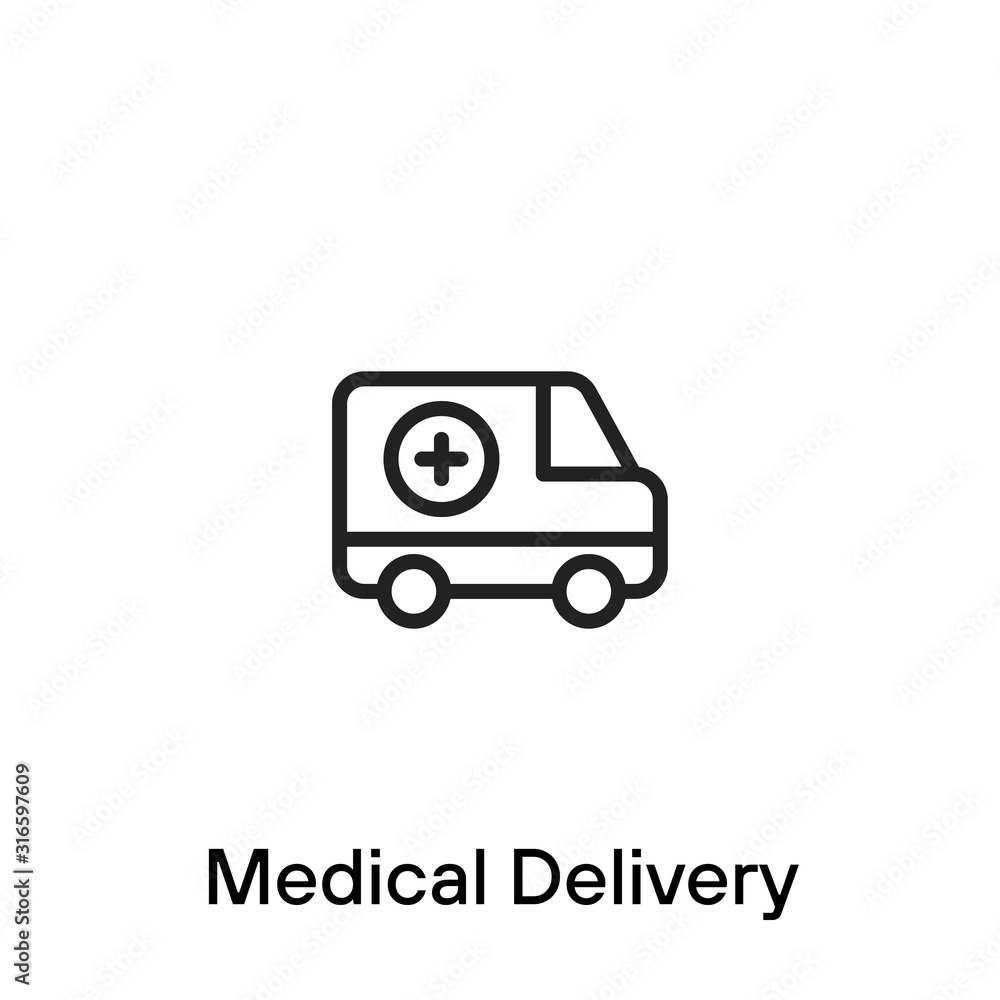 Medical delivery line icon - Vector Medical delivery line icon - Vector