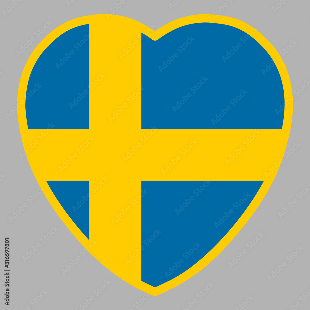 Sweden Flag In Heart Shape Vector illustration eps 10 Sweden Flag In Heart Shape Vector illustration eps 10