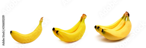 Bananas on a white background