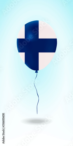 Finland balloon with flag.Ballon in the Country National Colors. Country Flag Rubber Balloon. Vector Illustration.