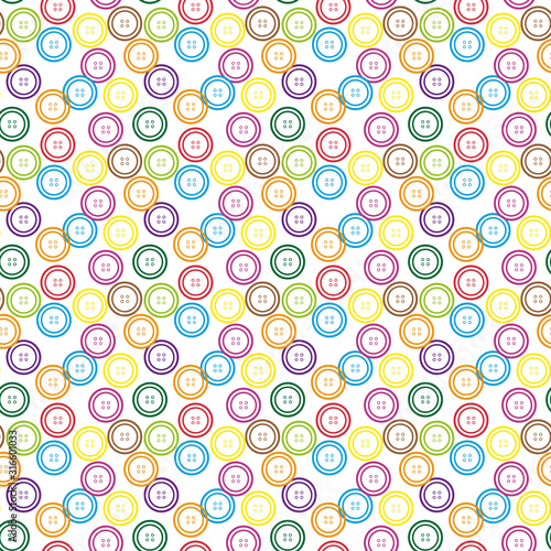 Seamless background with colorful buttons. EPS 10 vector illustration.