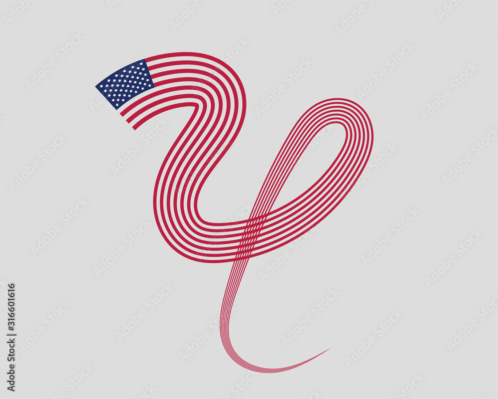 USA flag vector. Modern style United States of America symbol. American banner design element USA flag vector. Modern style United States of America symbol. American banner design element