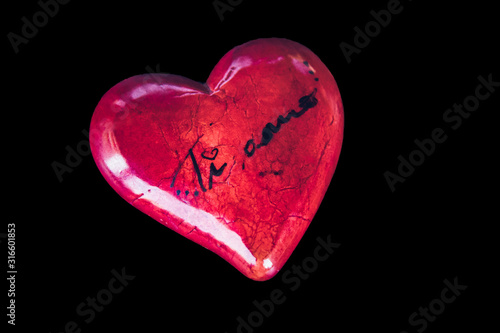 Ti amo  I love you in Italian language. Red heart
