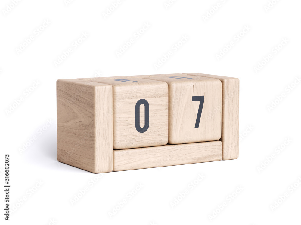 Wood block cube date day calendar Wood block cube date day calendar