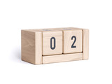 Wood block cube date day calendar