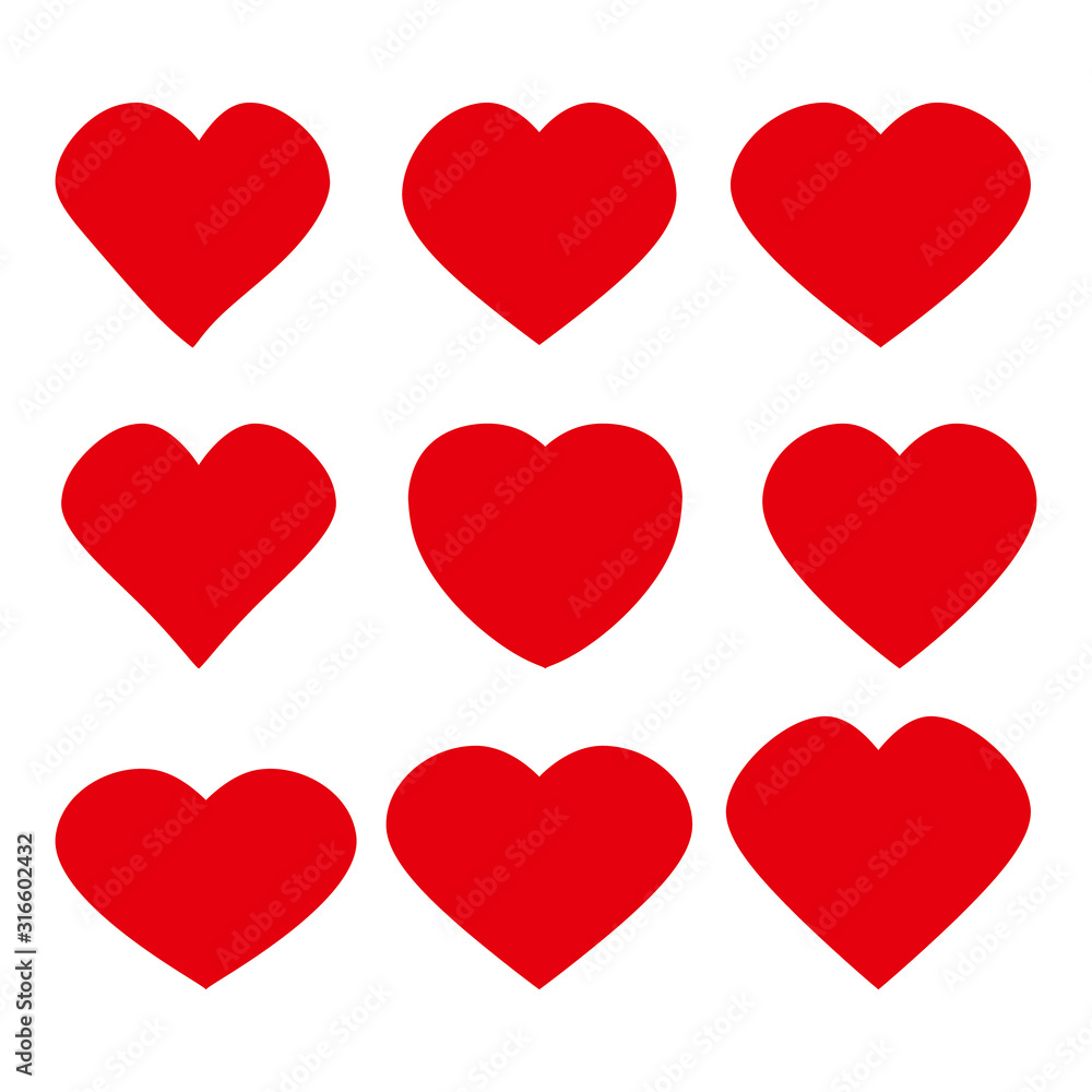 Heart vector icon. Concept of love. Set Set of hearts. Vector design abstract illustration Heart vector icon. Concept of love. Set Set of hearts. Vector design abstract illustration