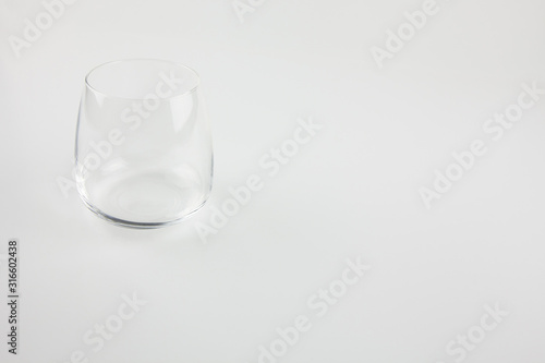 Transparent glass on a white background