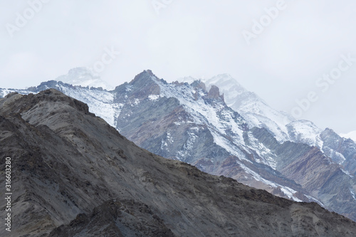 Himalaya mountains in Kardung- La  Ladakh  India