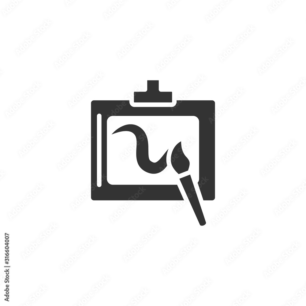 Obraz premium Brush, paper icon. Simple vector drawing tools icons for ui and ux, website or mobile application