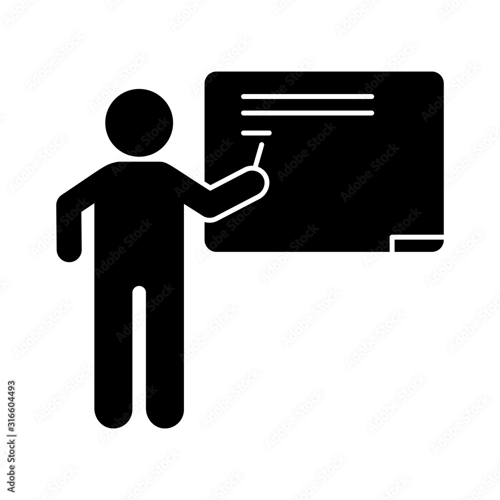 Man, board icon. Simple education icons for ui and ux, website or mobile application Man, board icon. Simple education icons for ui and ux, website or mobile application