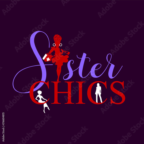 Sisters Girls apparel design - VECTOR