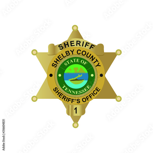 Sheriff Badge Detailed Artwork illustration - VECTOR