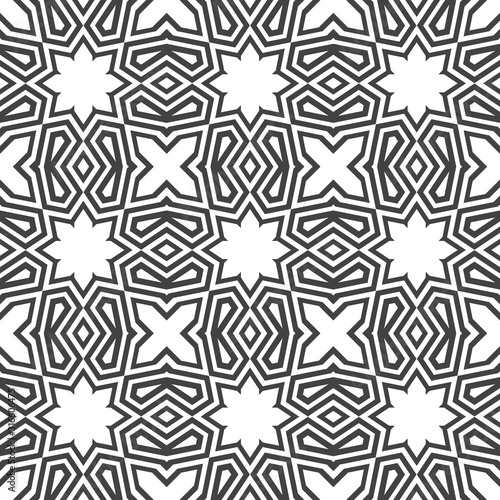 Abstract seamless geometric pattern. Optical illusion of image volume. Smooth transition of one figure to another.