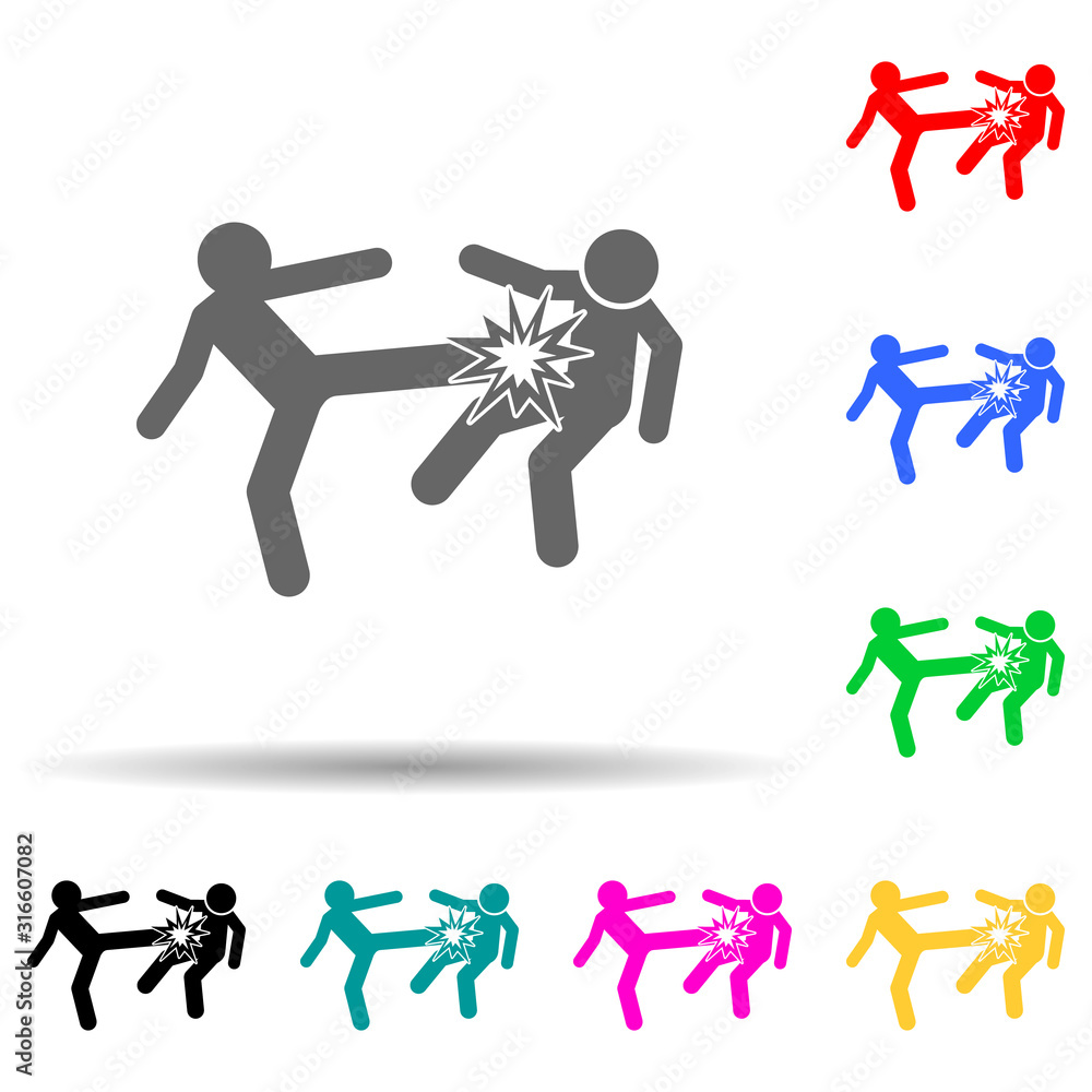 Fight, super power multi color style icon. Simple glyph, flat vector of special human powerful icons for ui and ux, website or mobile application Fight, super power multi color style icon. Simple glyph, flat vector of special human powerful icons for ui and ux, website or mobile application