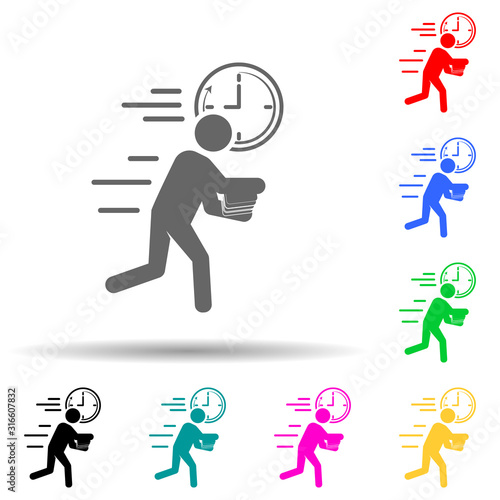 student speed multi color style icon. Simple glyph, flat vector of speed icons for ui and ux, website or mobile application