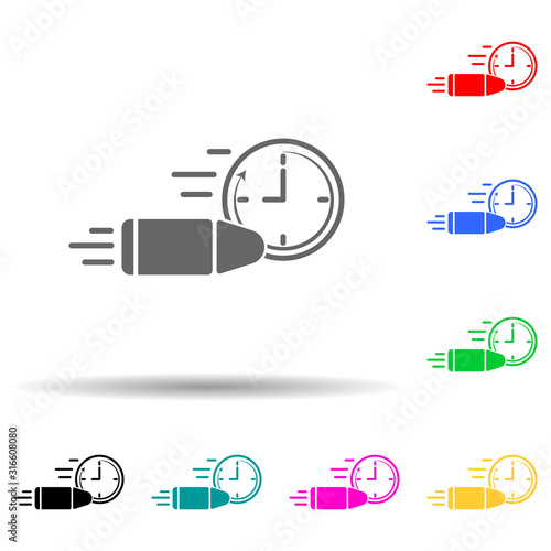 gun patron speed multi color style icon. Simple glyph, flat vector of speed icons for ui and ux, website or mobile application