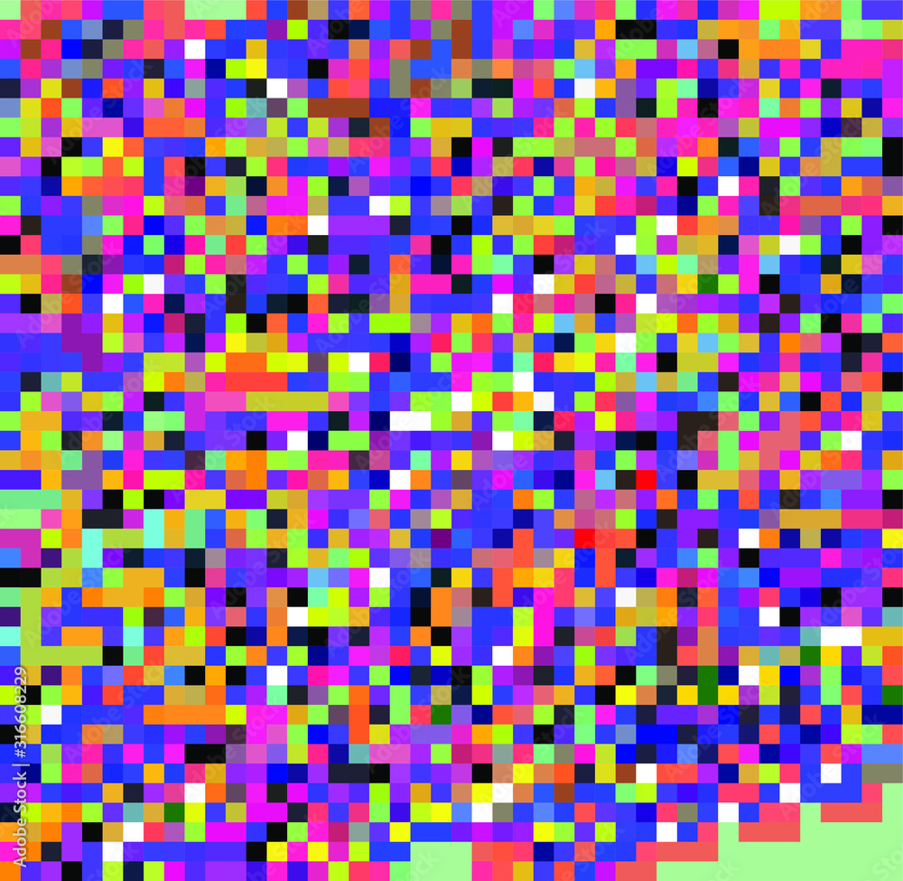 Fototapeta premium Abstract webpunk and vaporwave style background with pixelated glitched screen. Generative computer art.