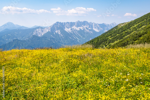 View from Mountain Hochobir  Austria  to Karawanks  Border to Slovenia