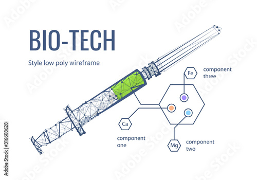 Bio tech low poly illustration