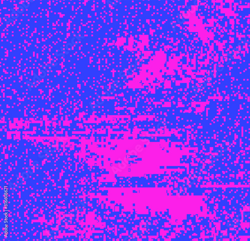 Abstract webpunk and vaporwave style background with pixelated glitched screen. Generative computer art.