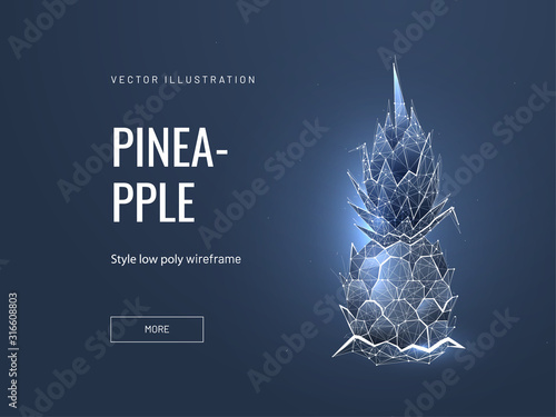 Exotic plant low poly wireframe landing page template