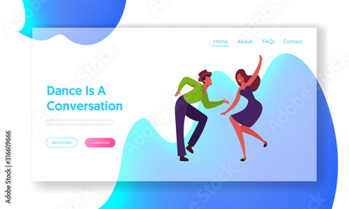 Latin Samba Class Training Website Landing Page. Dancers Performing Brazil Dance during Rio Carnival or Competition. People Dancing Active Hobby Web Page Banner. Cartoon Flat Vector Illustration