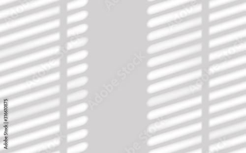 Realistic window light and shadow. Shadow overlay effect. Long shadow light on wall. Scenes of natural lighting. Blank background for design. Realistic vector illustration