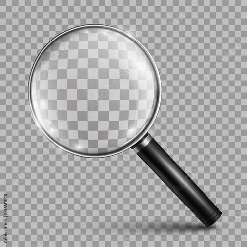 Magnifying glass, big tool instrument – vector