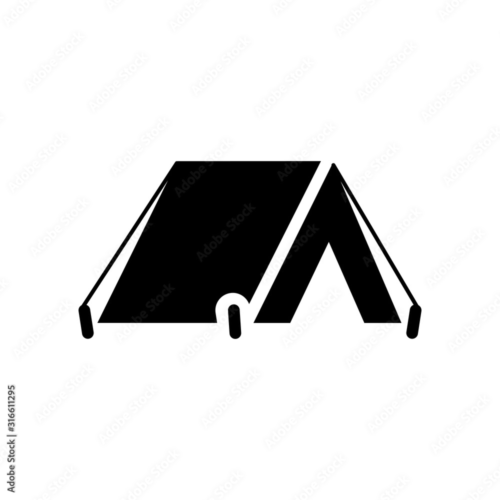 Vecteur Stock The tent icon. Travel symbol. Flat camping tent sign – stock  vector | Adobe Stock