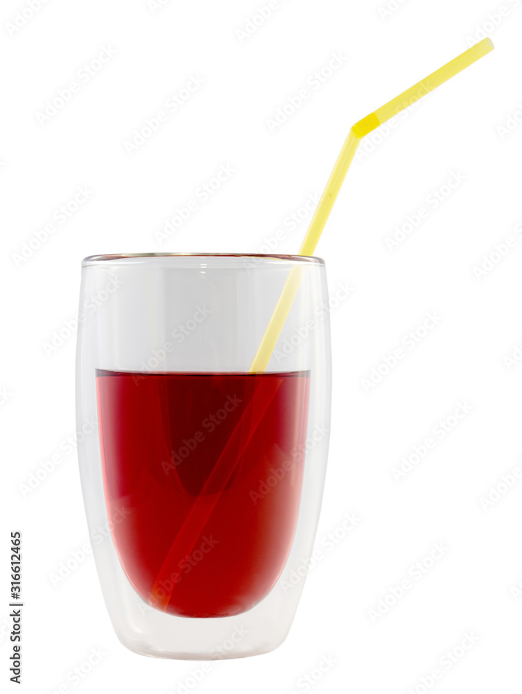 Glass of colorful drink with straw Glass of colorful drink with straw