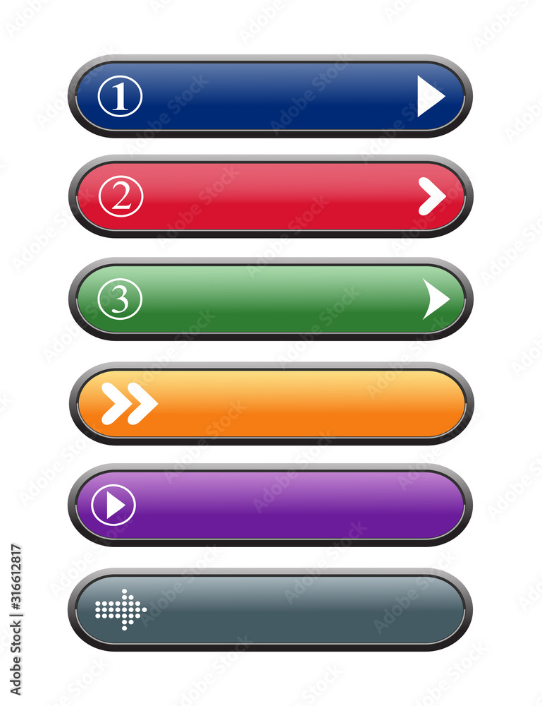 Buttons icons set isolayed on white background Buttons icons set isolayed on white background