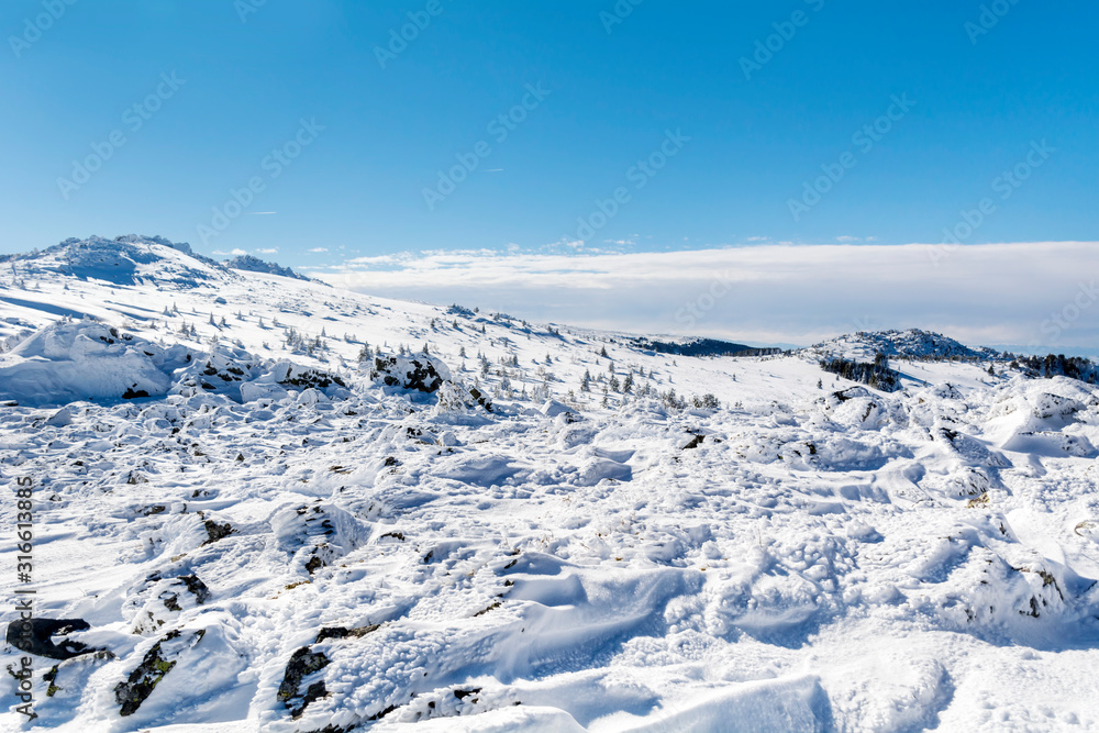 Beautiful Winter Mountain Landscape in a Sunny Day