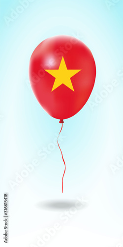 Vietnam balloon with flag.Ballon in the Country National Colors. Country Flag Rubber Balloon. Vector Illustration.
