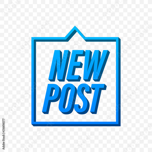 New post. Social media buttons. Vector stock illustration