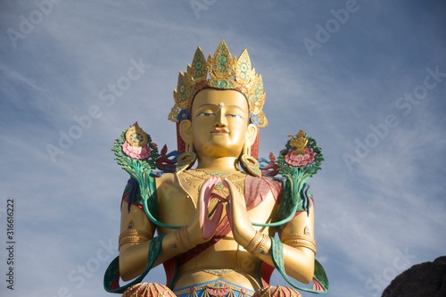 Buddha giant statue in nubra valley, ladakh, India