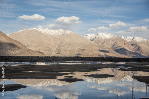 Indus river in Nubra Valley in Ladakh, India