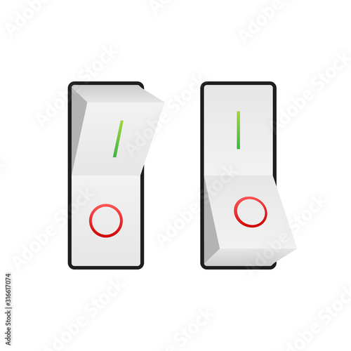 Flat icon On and Off Toggle switch button vector format. Vector stock illustration.