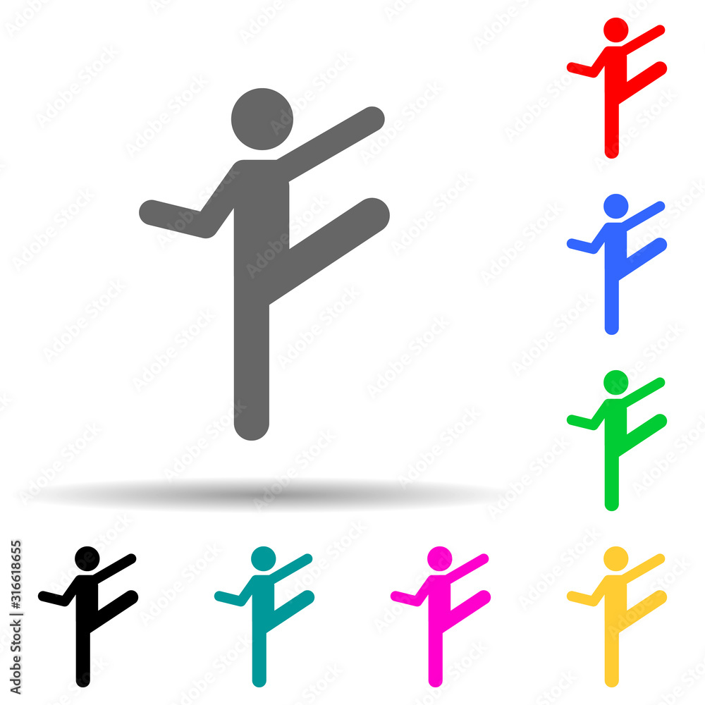 Exercise, flexible multi color style icon. Simple glyph, flat vector of yoga icons for ui and ux, website or mobile application Exercise, flexible multi color style icon. Simple glyph, flat vector of yoga icons for ui and ux, website or mobile application
